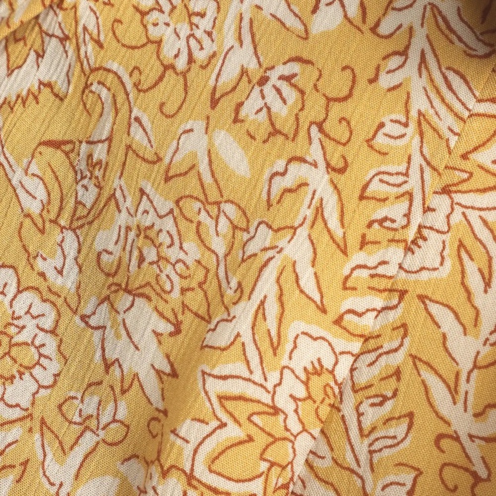 Billabong Capri Skies Yellow Floral Tie-Waist Split Tulip Leg Pants Boho Beach - Picture 6 of 16